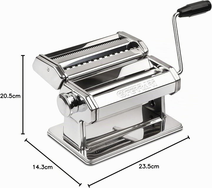 G3 Ferrari G20124 Sfoglio Easy Nudelmaschine, Edelstahl, Rollen 18 cm aus Aluminium