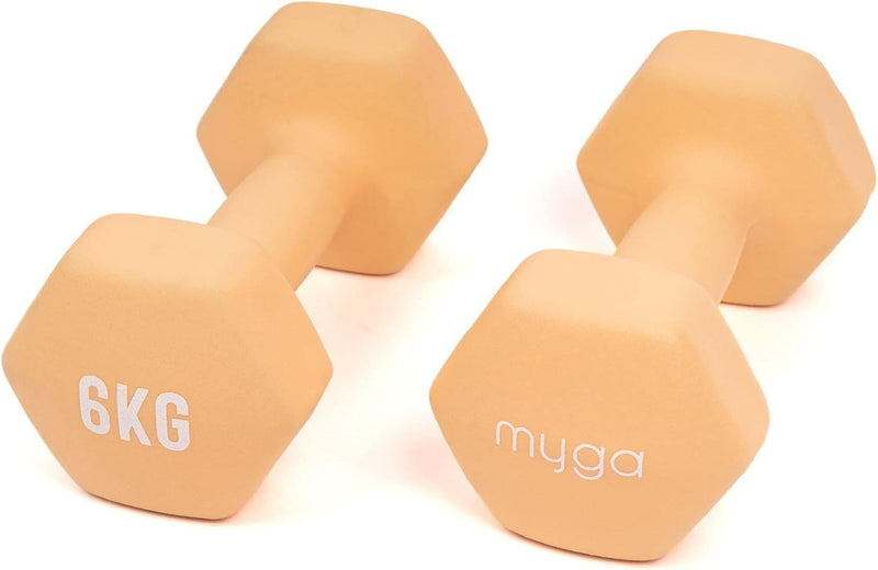 Myga Hex-Hanteln – Paar Neopren-Hanteln aus Gusseisen für Kernkraft- und Fitnessübungen, Aerobic und