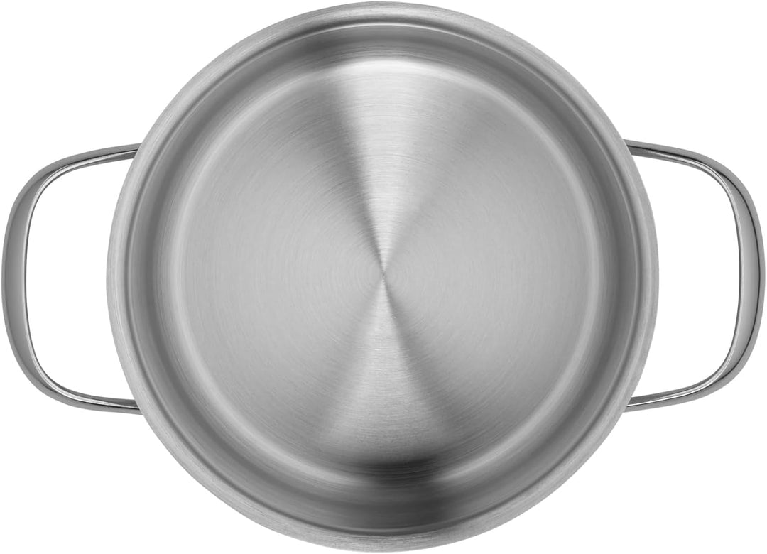 Silit Achat Kochtopf klein 16cm, Glasdeckel, Fleischtopf Induktion 1,9l, Edelstahl teilmattiert, unb