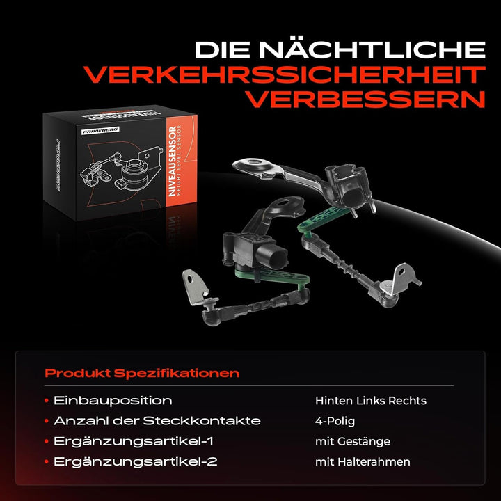 Frankberg 2x Niveausensor mit GestänG-E Luftfederung Hinten Links Rechts Kompatibel mit A6 4G2 4G5 4