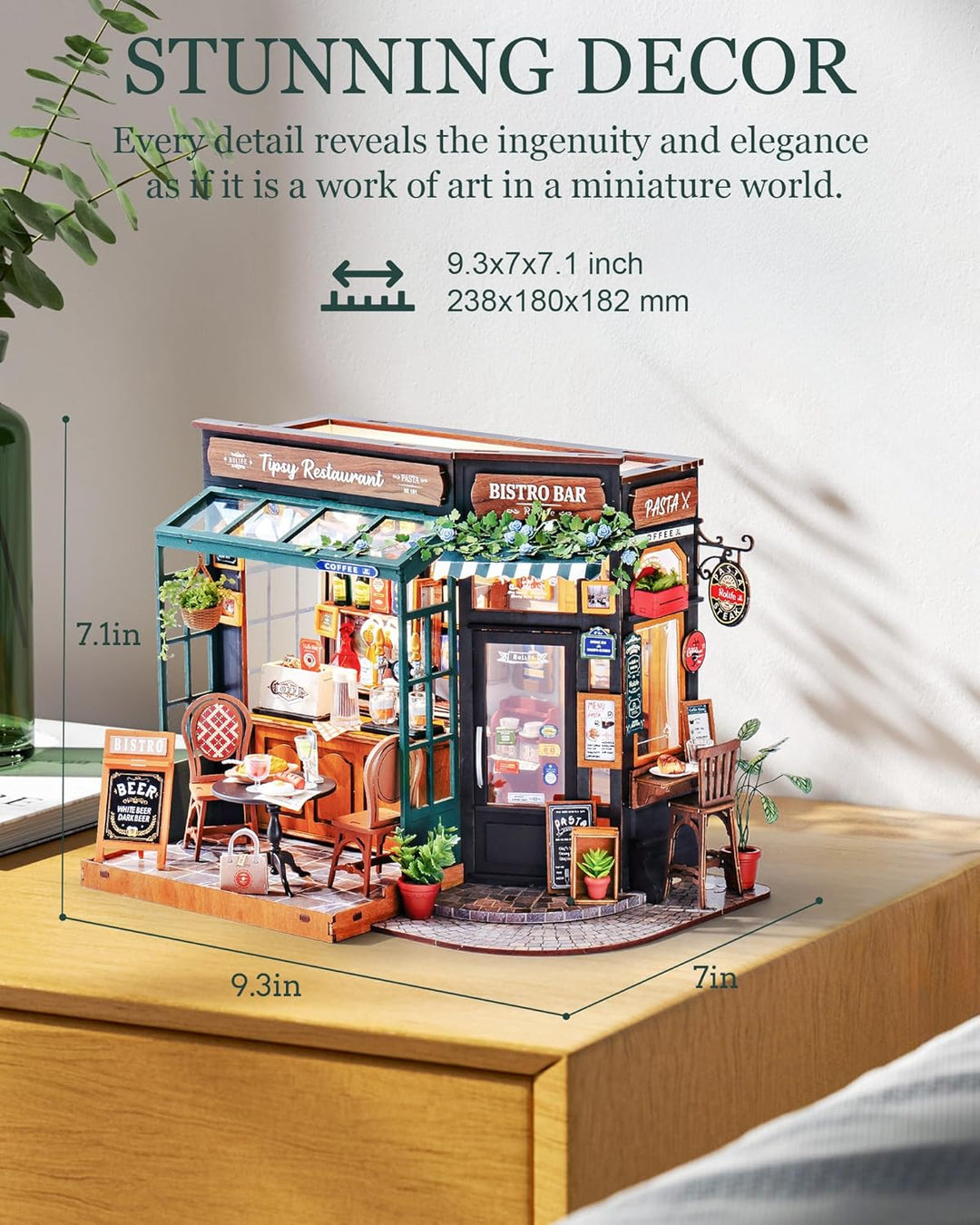 Rolife Miniatur Haus Selber Bauen Tipsy Restaurant - DIY Puppenhaus Tiny House Bausatz Mini Haus Hom