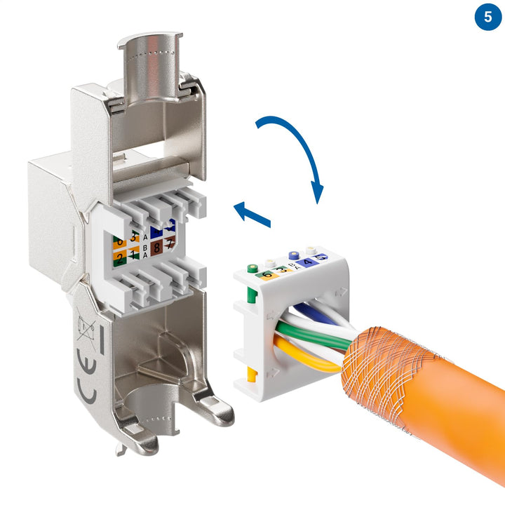 deleyCON 4x CAT 7 Keystone Jack Modul Optimal für CAT7 CAT6 CAT6a Verlegekabel Verbinder Patchkabel