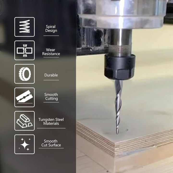 HOZLY Kugelkopffräser Konische CNC Fräser Kugelfräser 2 Stück, R0.75 Spiralnutfräser Bit 6mm Schaft