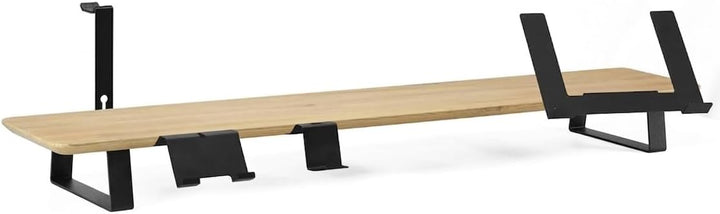 Premium Desk Shelf Eiche (120 cm) | Monitorerhöhung mit modularem Schienensystem | Echtholz-Furnier