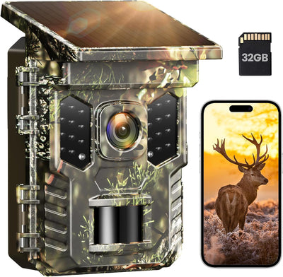 XTU Wildkamera mit Handyübertragung App,2.7K WLAN Wildtierkamera mit Bewegungsmelder Nachtsicht,Inkl