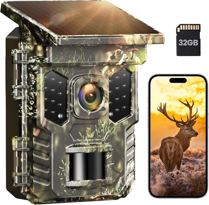 XTU Wildkamera mit Handyübertragung App,2.7K WLAN Wildtierkamera mit Bewegungsmelder Nachtsicht,Inkl