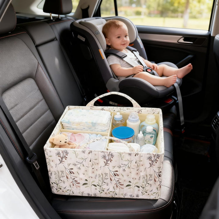 Baby Windel Caddy für Windelstation, Floral Baby Windel Caddy Organisator, Tragbare Halter Tote Tasc