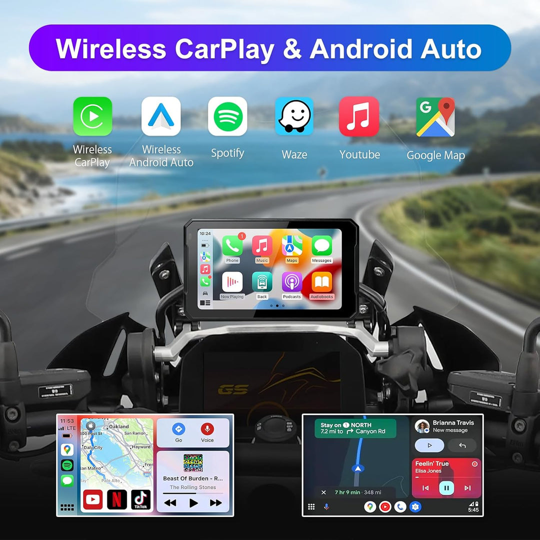 Motorrad Carplay Bildschirm mit Native Wonder Wheel für BMW Motorrad, Wireless CarPlay & Android Aut