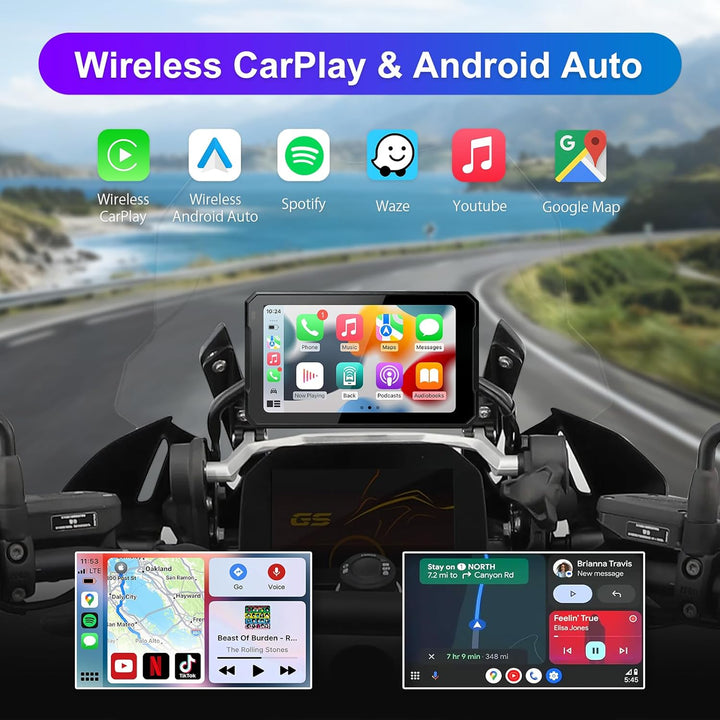 Motorrad Carplay Bildschirm mit Native Wonder Wheel für BMW Motorrad, Wireless CarPlay & Android Aut