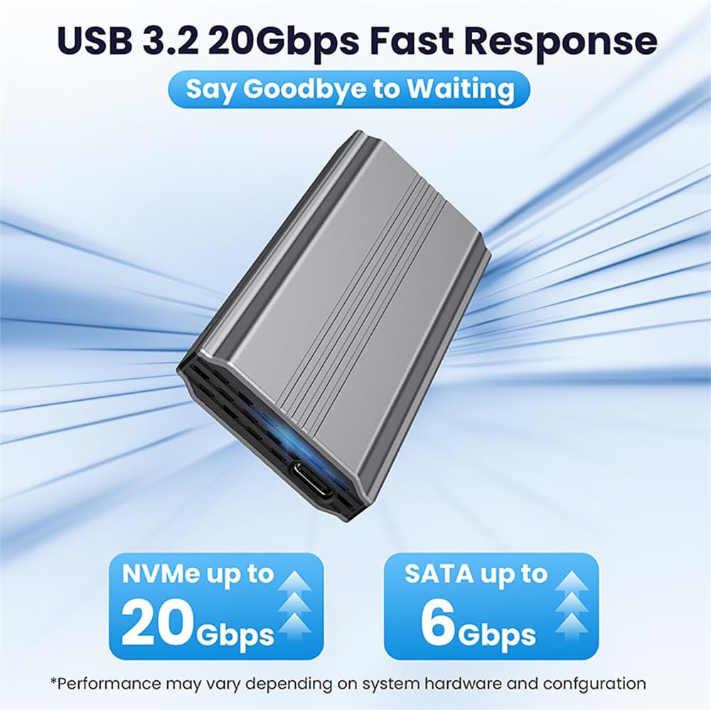 Xiwai 20 Gbit/s USB-Adapter-Lesegerät Typ-C USB 3.2 USB4 auf M-Key M.2 NGFF NVME SATA SSD PCBA Gehäu