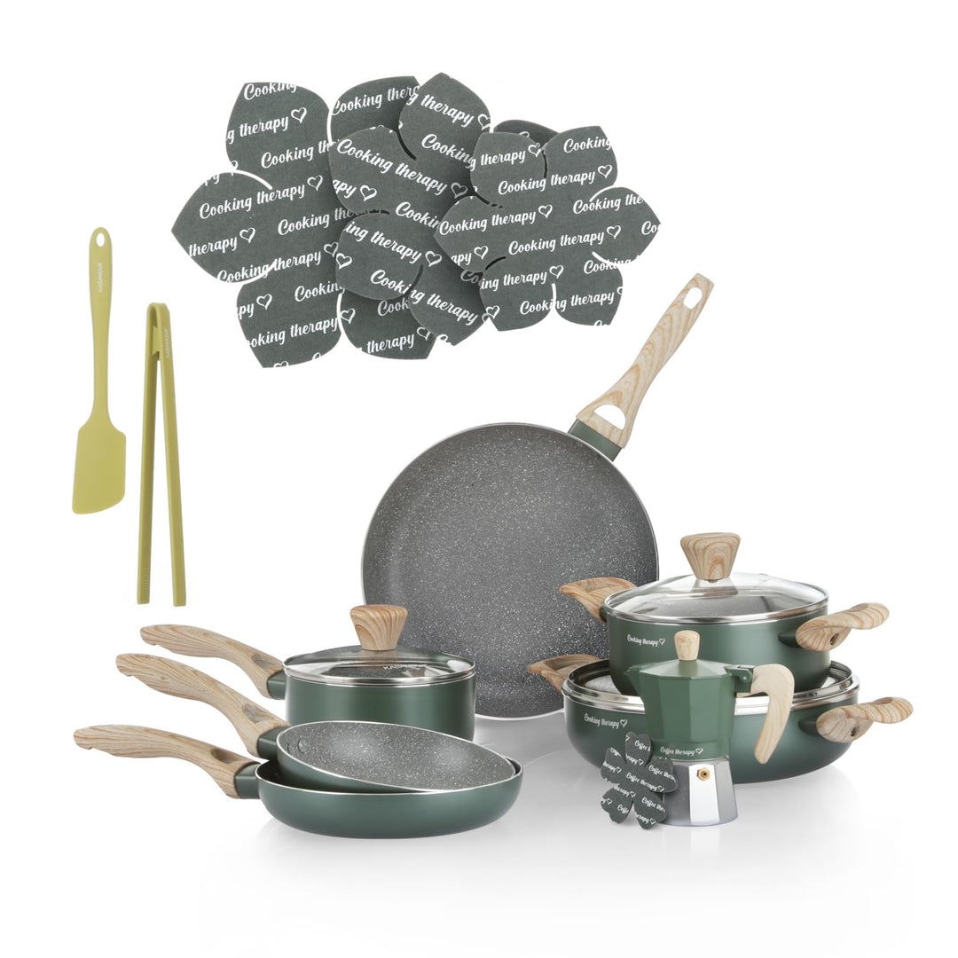 KASANOVA Kochgeschirr-Set Cooking Therapy – Induktionsgeeignetes Topf- und Pfannenset mit Pfannenwen