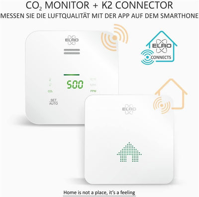 ELRO Connects SF500CO2 Smart WiFi CO2 Meter Kit - Komplettset mit koppelbarem Luftqualitätsmessgerät