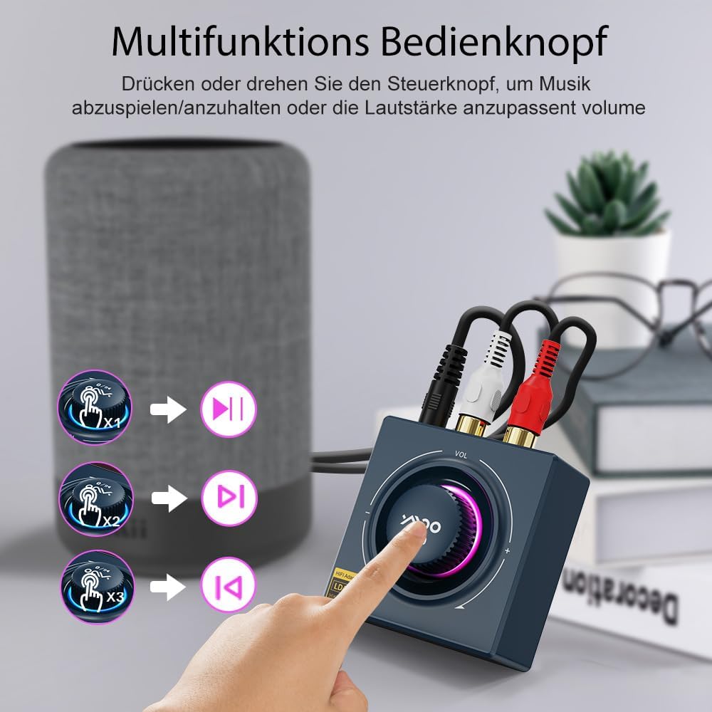 B06T3 LDAC Bluetooth Empfänger für Stereoanlage, Aptx Bluetooth Adapter HiFi Geringe Latenz(, B06T3