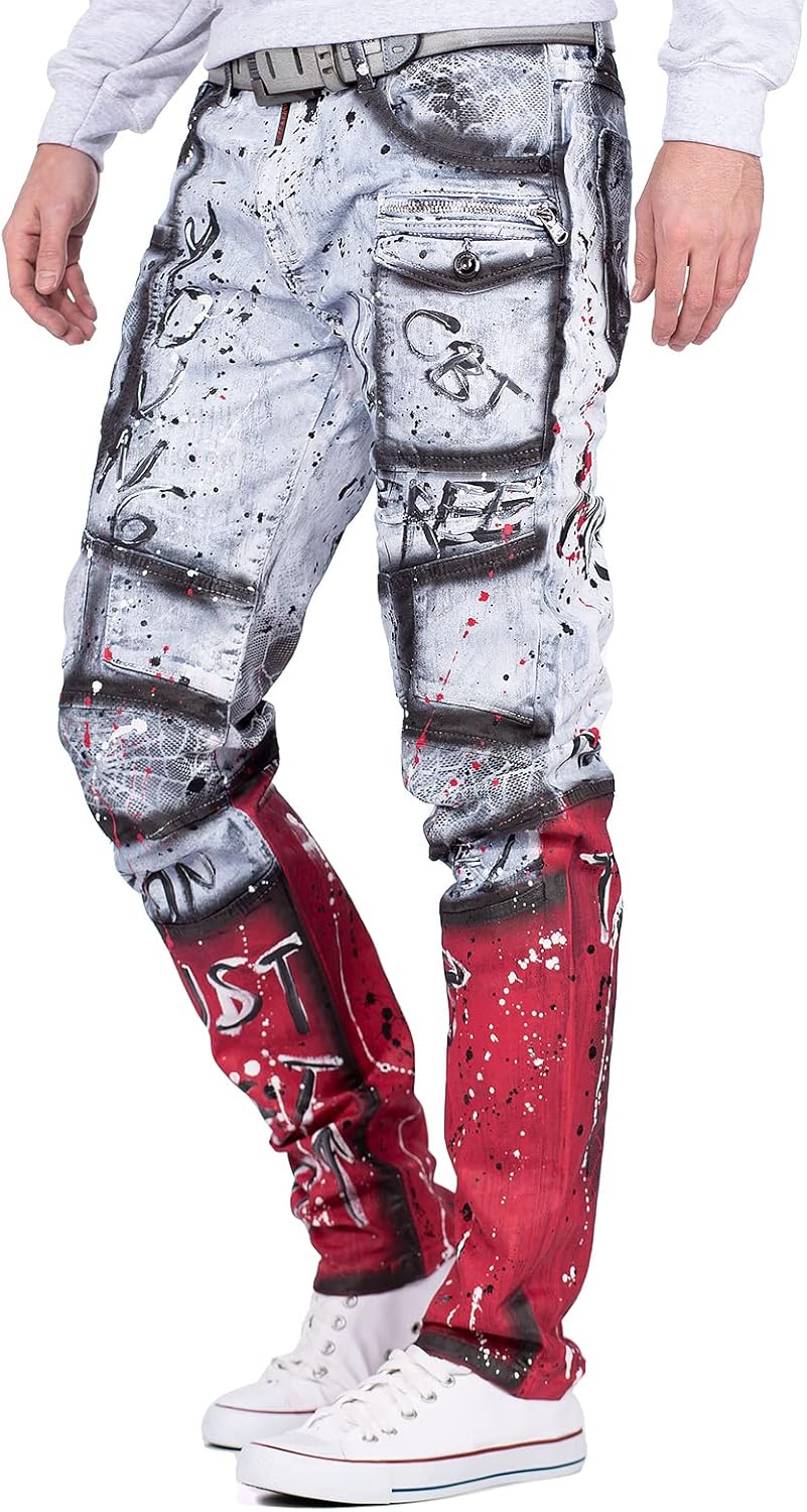 Cipo & Baxx Herren Jeans modernes extravagntes Design 38W / 34L Iceblue - 89, 38W / 34L Iceblue - 89
