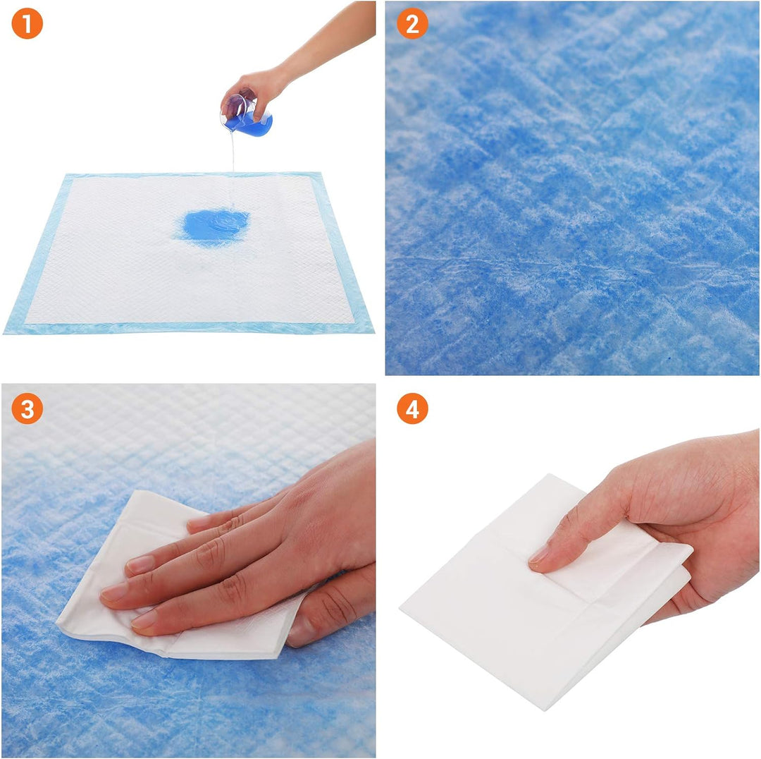 Feandrea Puppy Pads, Welpen-Unterlage, 60 x 60 cm, 100 Stück, blau-weiss PTD60B M (60 x 60 cm), M (6