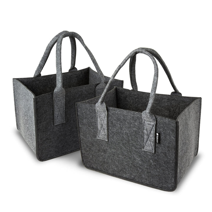 Tebewo 2er-Set Filztasche - Kaminholzkorb im Doppelpack - Filzkorb für Holz - Brennholzkorb zur Kami