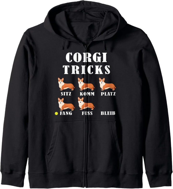 Corgi Tricks Hundebesitzer Haustier Befehl Sitz Sturer Hund Kapuzenjacke