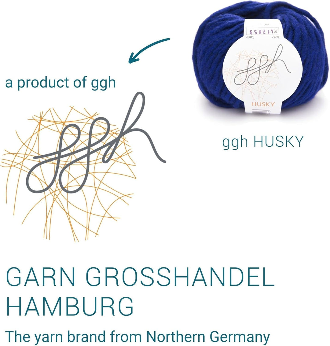 ggh Husky Box - 6 Knäuel - dicke Wolle aus Schurwolle - gegeignet zum Stricken oder Häkeln - Farbe 0