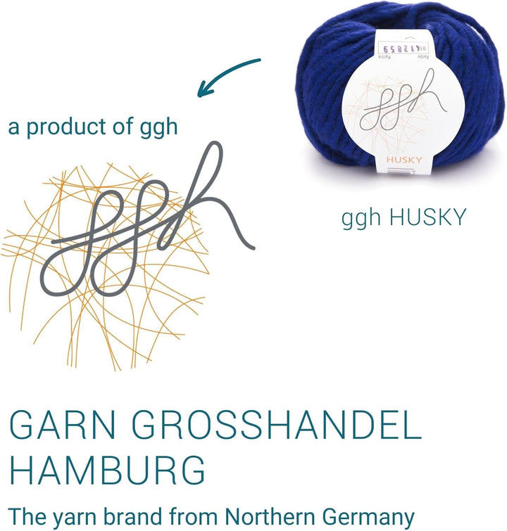 ggh Husky Box - 6 Knäuel - dicke Wolle aus Schurwolle - gegeignet zum Stricken oder Häkeln - Farbe 0