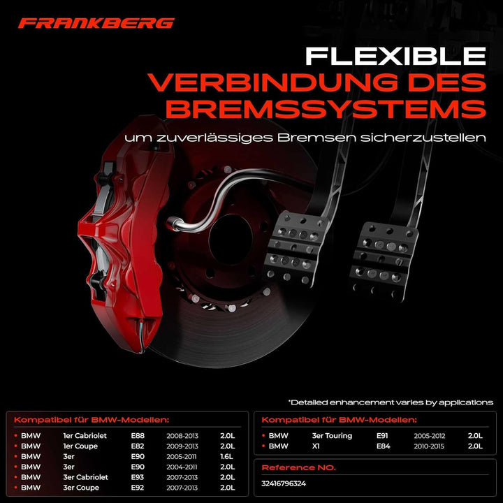 Frankberg 1x Servolenkung Schlauch Kompatibel mit 1er E82 E88 2008-2013 3er E90 E91 E92 E93 2004-201