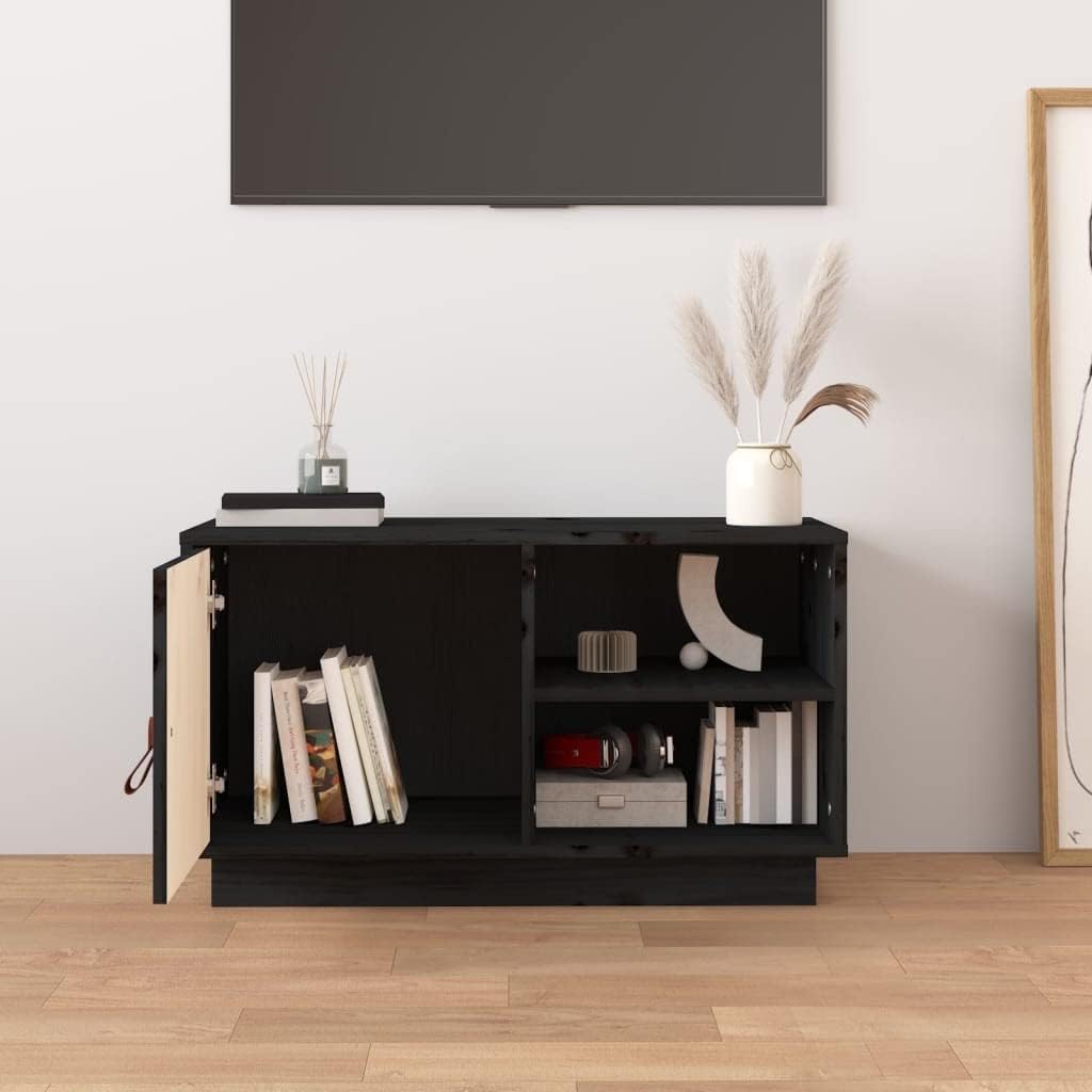 TV Schrank, TV Lowboard mit 1 Tür und 2 offenen Fächern, Fernsehtisch, Fernsehschrank, TV-Tisch, TV