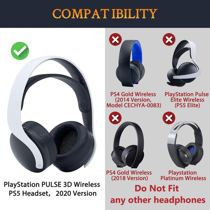 SOULWIT Kühlgel Ersatz Polster Ohrpolster für Sony PS 5 Puls PS5 3D Wireless Headset, Ersatzpolster