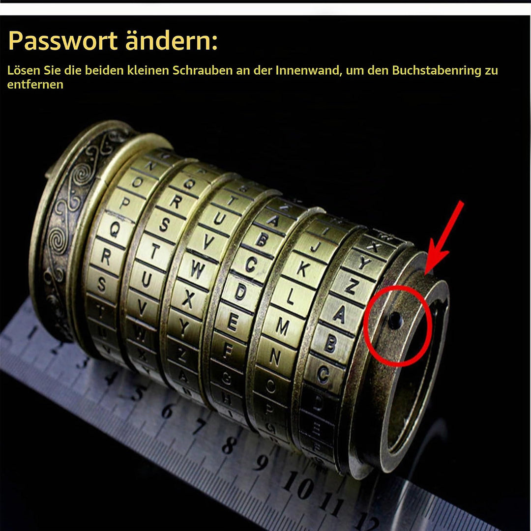 Da Vinci Code, Zylinderschloss Box Mini Cryptex Retro Alphabet Sperren Valentinstag Freundin Freund