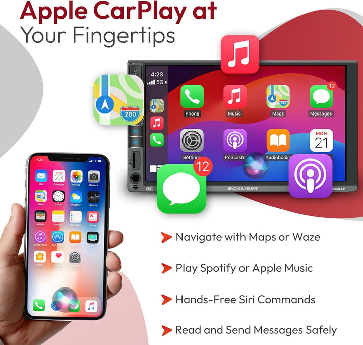 Caliber Autoradio Bluetooth Drahtlos Apple carplay, Autoradio mit Bildschirm 7 Zoll, Auto Radio Touc