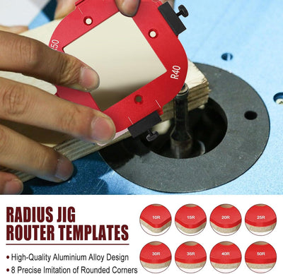 Runde Eckradius-Schablonen, Aluminiumlegierung, Holzbearbeitung, Router Tisch, Eckradius, Vorrichtun