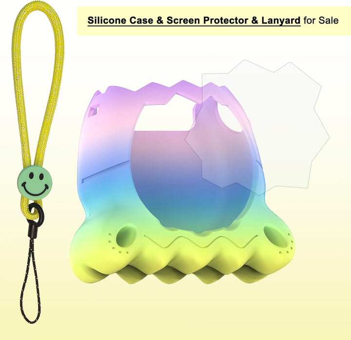 BCWGION Silikonhülle kompatibel mit Tamagotchi Paradise, mit TPU Softscreen Schutzfolie und Fingerba