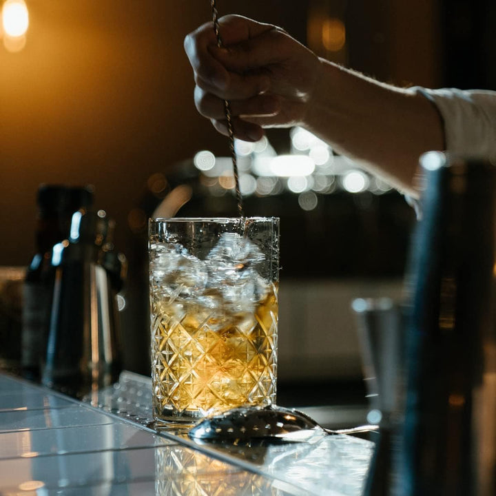 Cocktail-Rührglas-Set | Cocktail-Geschenkset enthält 700-ml-Glaskrug, Hawthorne-Sieb aus Edelstahl,