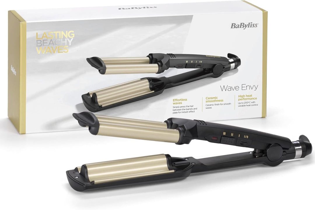 BaByliss Easy Waves Welleneisen, Gold-schwarz, C260E | 1er Pack Beach Waves, Beach Waves