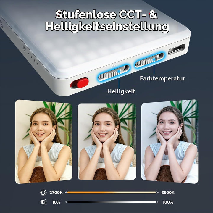 SMALLRIG M3 Magnetisches Selfie-Telefon-LED-Videolicht mit Clip, 120 LEDs 2000mAh Wiederaufladbar, 2