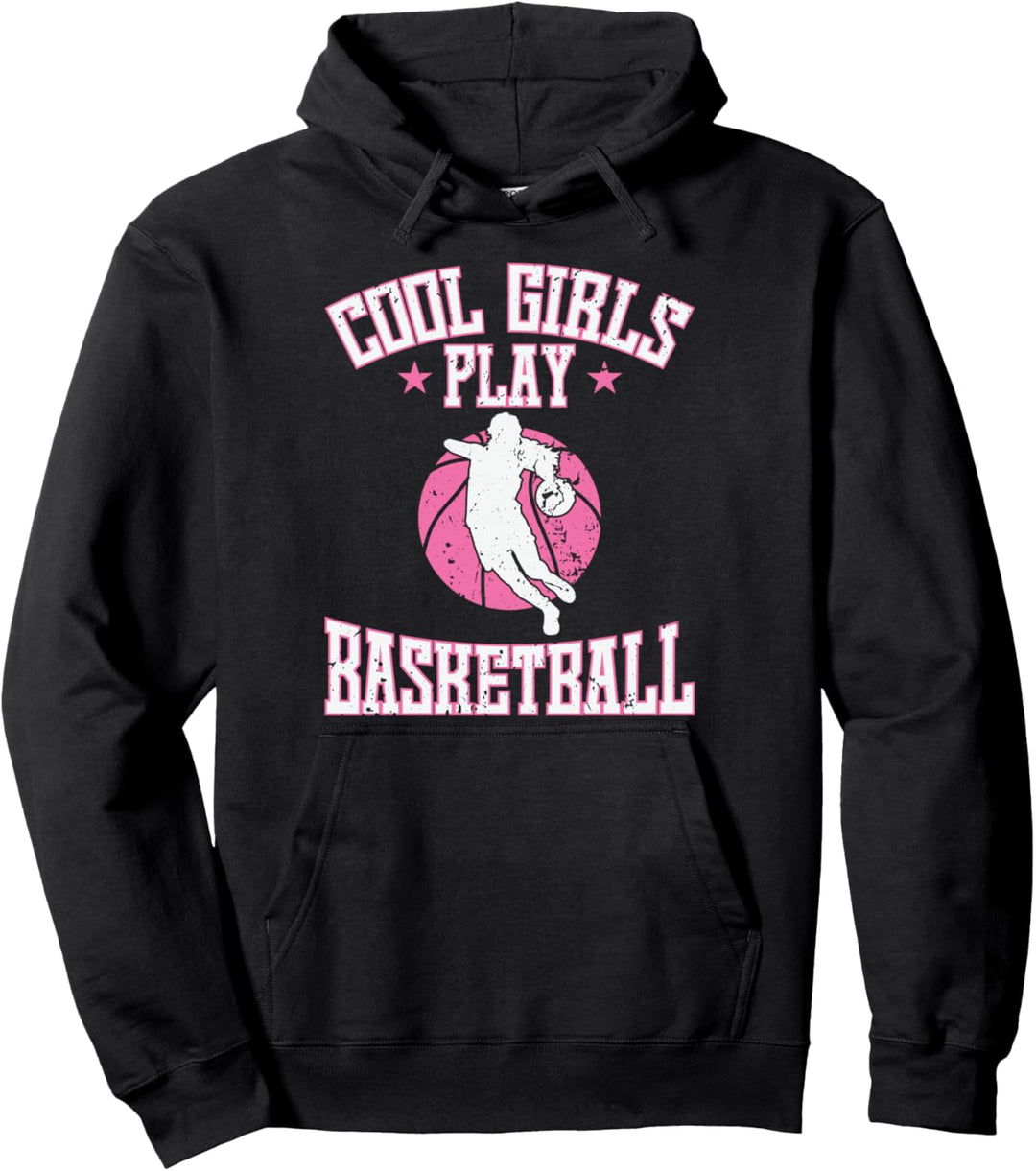 Mädchen Basketball "Coole Mädchen spielen Basketball" Pullover Hoodie