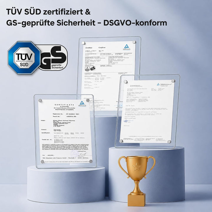 VidaTeco 20 Blatt P4 Reisswolf mit 60 Minuten Laufzeit Aktenvernichter,kreuzschnitt Papierschredder
