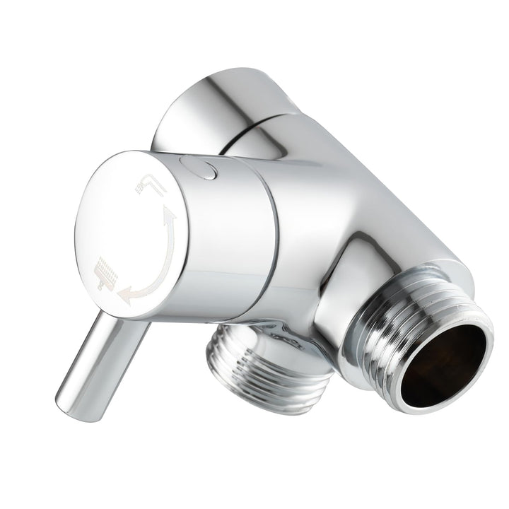 Tecmolog Dusche Adapter G1/2 Messing Umstellventil für Handbrause und Festen Sprühkopf, Chrom, Chrom