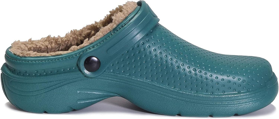 Damen Herren Lined Clogs Winter Hausschuhe Gefüttert Pantoletten Gartenschuhe Wärme Pantoffeln Wasse