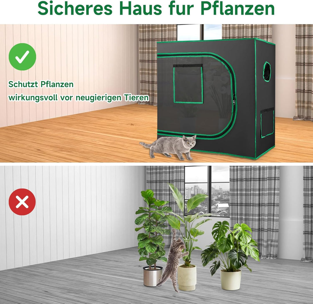 Growzelt kleinrendes Mylar, versiegeltem Bodendesign, Belüftungsfenster und Kabeldurchführungsloch f