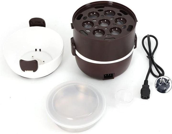 2L 3 Schichten Tragbare Brotdose Reiskocher Elektrisch Lunchbox, 360°Dampferhitzungstechnologie Esse