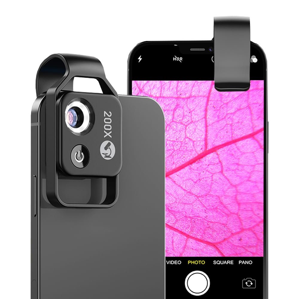 APEXEL 200X Mini-mikroskop für Smartphone,Handy mikroskop für Smartphone,Explore Micworld with Smart