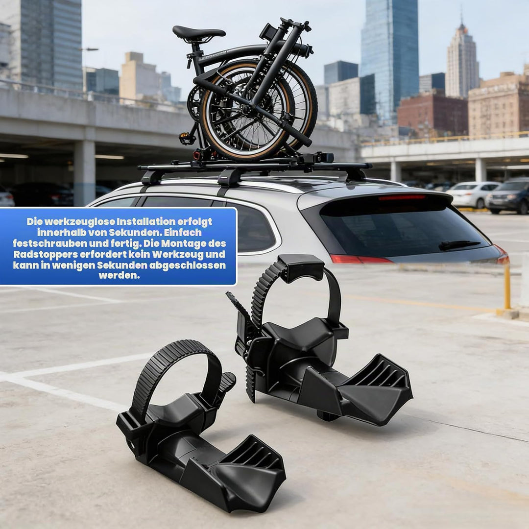 2PCS Radstopper, Universelle Fahrradträger Zubehör für Breite Reifen bis 3.11 Zoll, Radstopper für B