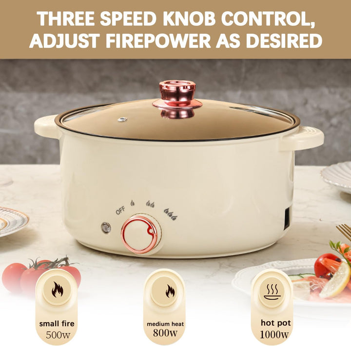 2 Seiten Hot Pot Elektrisch 3.5L Elektrischer Kochtopf 1000W Drei Leistungsanpassungen Antihaft Mult