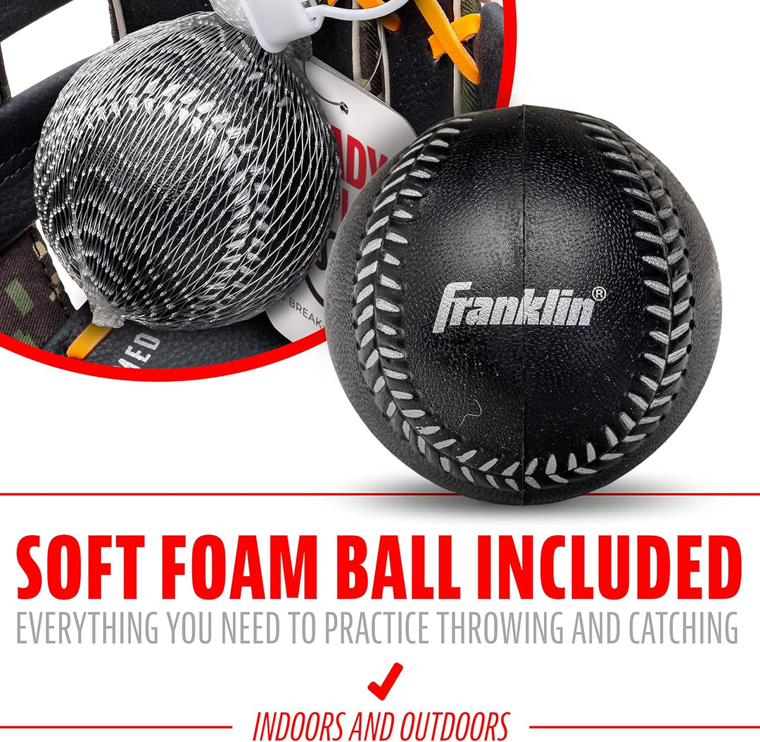 Franklin Sports RTP Teeball Performance Handschuh & Ball Combo (24,1 cm) Rechte Hand Wurf schwarz/or