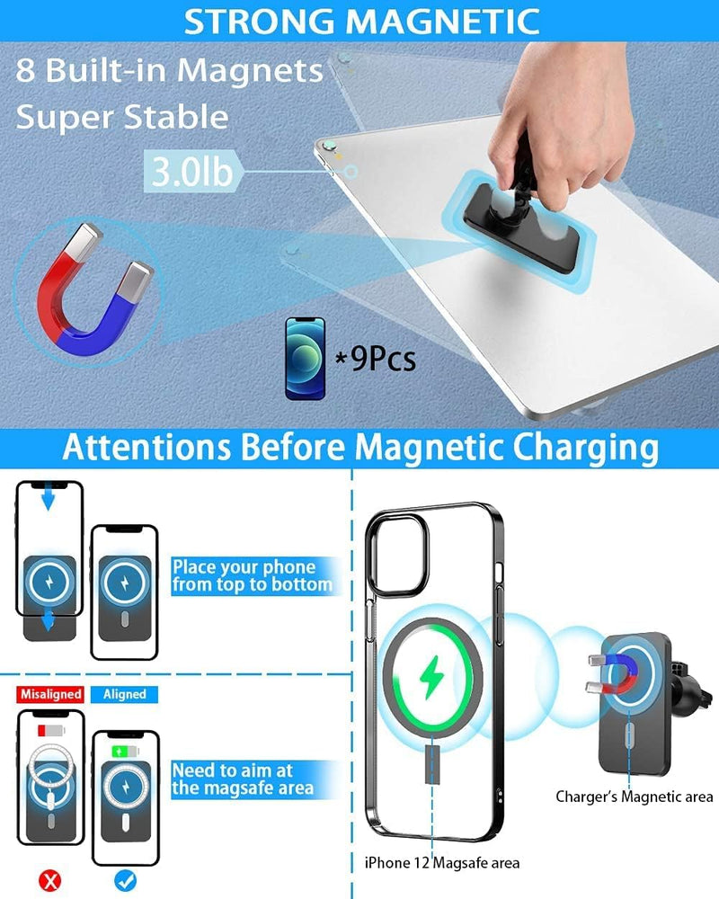 Blsyetec 15W Magnet Handyhalterung Auto mit Ladefunktion, Magnetisches Qi Autohalterung Kompatibel m