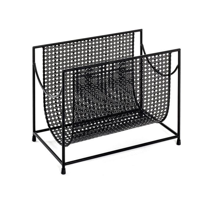 HAKU Möbel Zeitungsständer, Metall, schwarz, B 37 x T 22 x H 30 cm, Schwarz