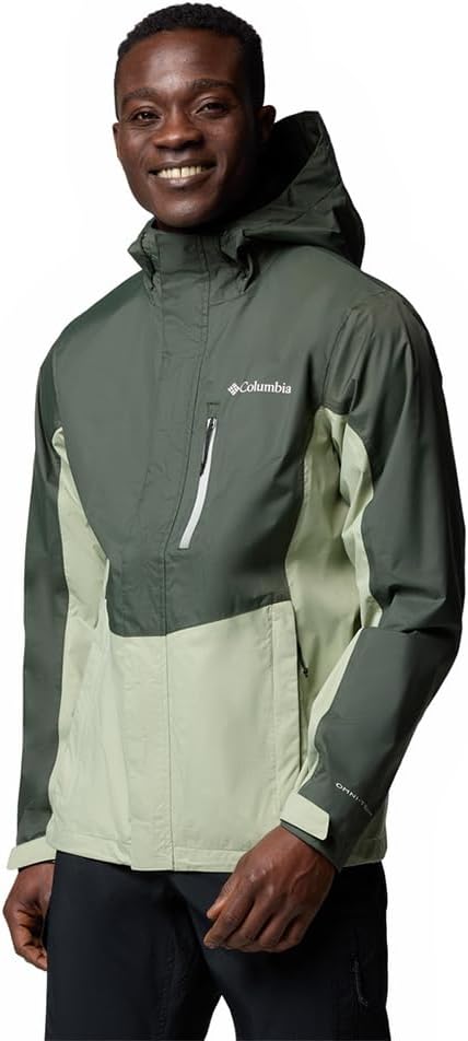 Columbia Herren Pouring Adventure 3 Jacket Wasserdichte Regenjacke (1er Pack) S Greenscape/Safari, S