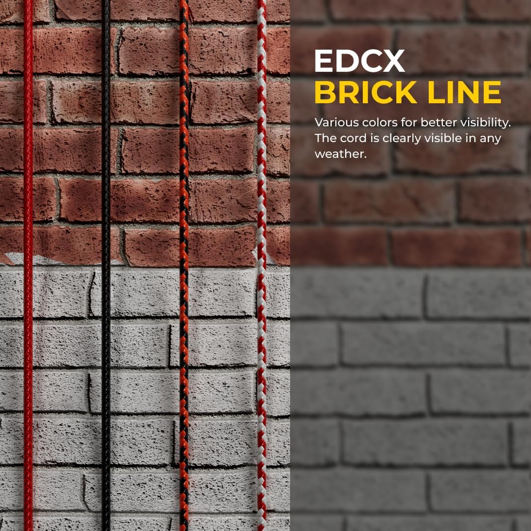 EdcX Maurerschnur ⌀1,7 mm | 50m, 100m und 300m | Nylon | Ziegellinie, Bauschnur, Gartenarbeit, Mason