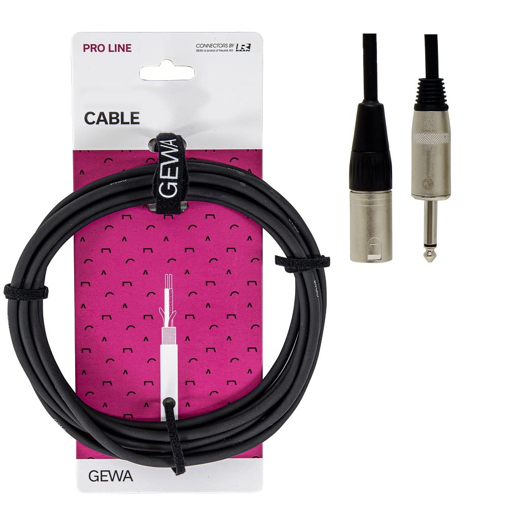 GEWA Lautsprecherkabel Pro Line, 10m, schwarz, REAN Stecker, 6,3 mm Monoklinke - XLR (m), 190605 6,3