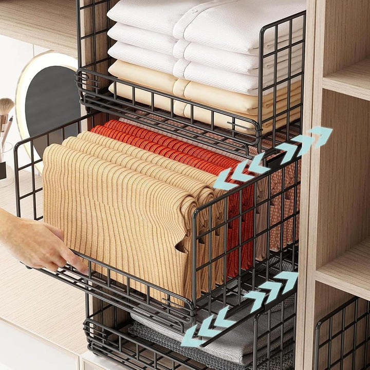 Kleiderschrank Organizer 3er Set - Schrank Organizer Stapelbar Faltbar