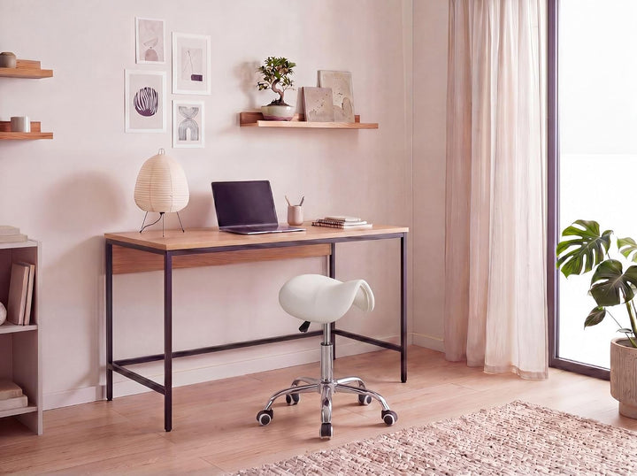 FineBuy Menton - Sattel-Hocker | Arbeitshocker mit Kunstleder-Bezug | Sitzhocker ist höhenverstellba